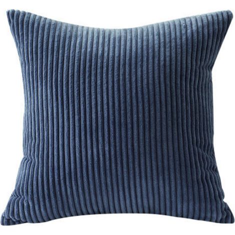 Lot De 2 Housses De Coussins 45x45cm En Velours Housse De Coussin Bleu Foncé