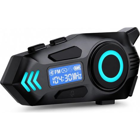 Kit Mains Libres Moto - 1 Unité - Noir - Bluetooth 5.4 Étanche IP67 - Intercom Et Musique MP3 - Compatible Tous Casques (1/5)