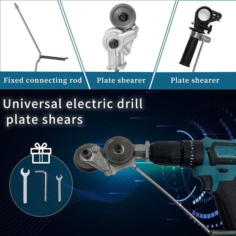 Elektrische Blechschere, Metallschneider für Bohrmaschine, elektrische Blechschere für Bohrmaschinen, Blechschere für Schraubendreher (Bohrmaschine nicht im Lieferumfang enthalten) (1/5)