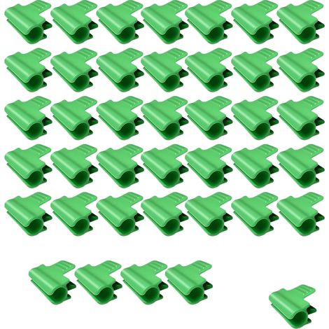 Paquete de 40 clips para invernaderos de jardín, clips para tubos de sombra, mallas de jardín, accesorios para telas de sombra (11 mm) (1/5)