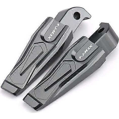 Passend für Yamaha Nmax 125, Nmax 155, N Max 150, Nmax 155 (2015–2022), CNC-gefräste Soziusfußrasten aus Aluminium – Nmax-Logo, Titan