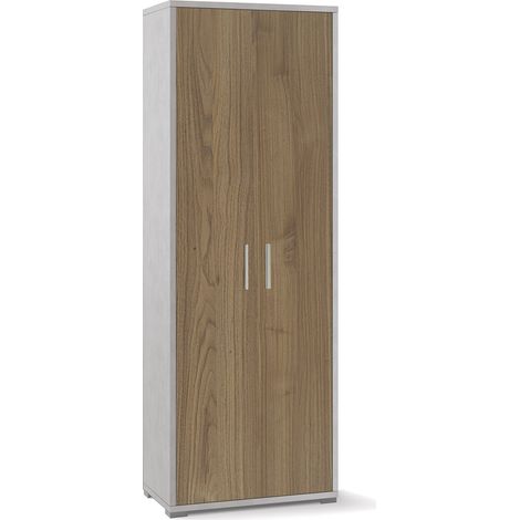 Armadio 2 Ante 71x199x41 cm Ossido Bianco/Noce Stelvio (1/3)