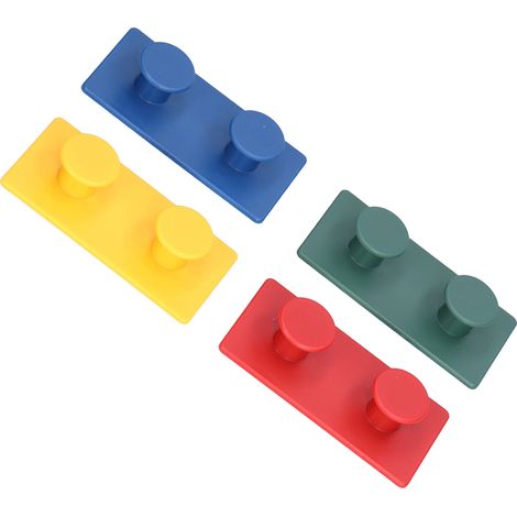 Selbstklebende Haken zum Anbringen ohne Bohren für Badezimmer, Wandgarderoben für Taschen und Kleidung, 4er-Set in verschiedenen Farben für Schlafzimmer und Eingangsbereich (1/5)