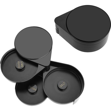 Set aus 3 Cocktailgläsern mit Salz- und Zuckerrand, Barzubehör für die Hausbar, schwarz, ideal für Partys und Empfänge (1/5)