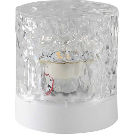 Dynamische Nachttischlampe mit Wasserwelleneffekt für Jungen, Weiß, Geschenkidee fürs Schlafzimmer, Modell D (1/5)