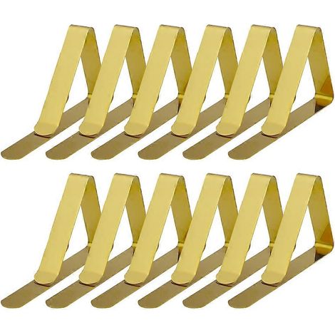 Lot de 12 pinces à nappe en acier inoxydable réglables pour nappes de 3,8 cm d'épaisseur (1,5 pouce) - Cuivre (1/5)