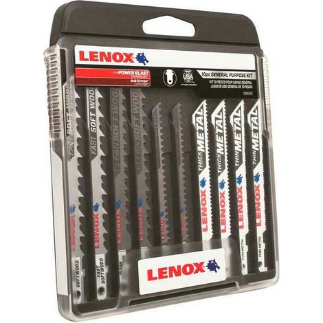 Lenox 1994458 10 Pieces General Purpose Jig Saw T-Shank Kit With Case