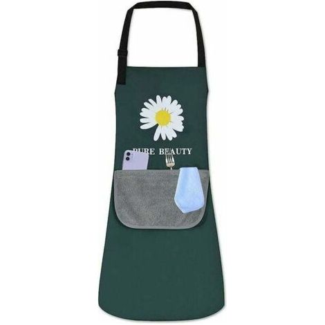 BUNTHAUS Tablier de cuisine imperméable et ajustable avec poche, pour barbecue, pâtisserie, chef, pour femmes, hommes et adultes. (1/4)