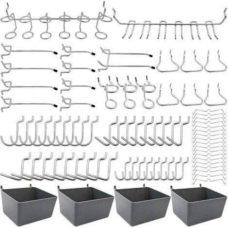 Stecktafel-Haken-Werkzeughalter mit Box-Steckschloss zum Organisieren verschiedener Werkzeuge, 80-teiliges Locher-Zubehör-Set FLITI (1/4)