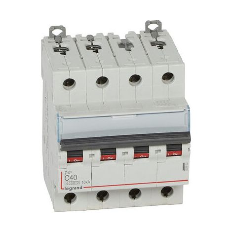 Interruttore DX³6000 10kA in entrata alta e in uscita bassa a vite 4P 400V 40A - curva C - 407902