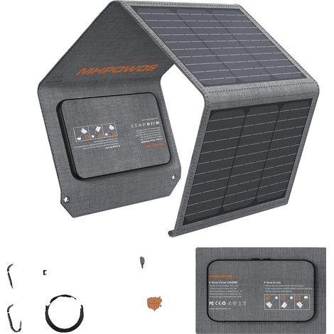 Cargador solar, diseño portátil, múltiples puertos de carga, panel solar de 40 W. (1/2)