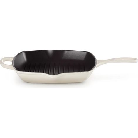 Sartén cuadrada para parrilla Le Creuset Signature, color merengue, 26 cm (1/2)