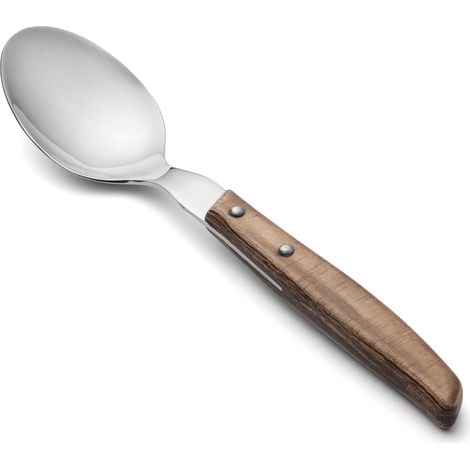 Cucchiaio con mago di legno - Acciaio inossidabile 18/10 (peso 70 g). (1/5)
