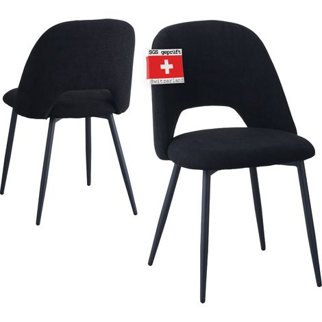 Albatros Esszimmerstühle mit Cord-Bezug 2er Set SILVI, Schwarz - Stilvolles Vintage Design, Cord-Bezug, SGS geprüfter Polsterstuhl - Moderner Küchenstuhl, Stuhl Esszimmer oder Esstisch Stuhl