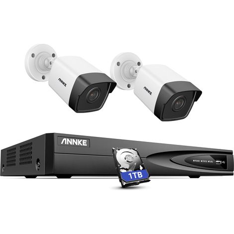 ANNKE 4CH PoE NVR 5MP Super HD IP Security Camera System H.265+ Audio Record Night Vision Outdoor IP67 Weatherproof 2Camera CCTV Kit - 1TB HDD (1/5)