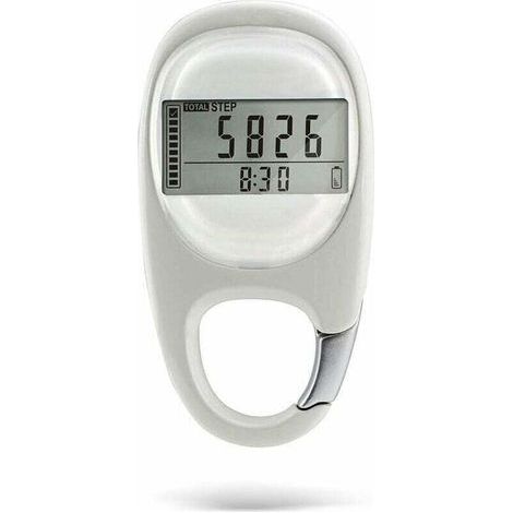 [JAMAIS UTILISÉ] Podomètre numérique 3D – Compteur de pas avec mousqueton – Suivi précis des pas, distance, calories – Mémoire 7 jours – Veille automatique (1/4)