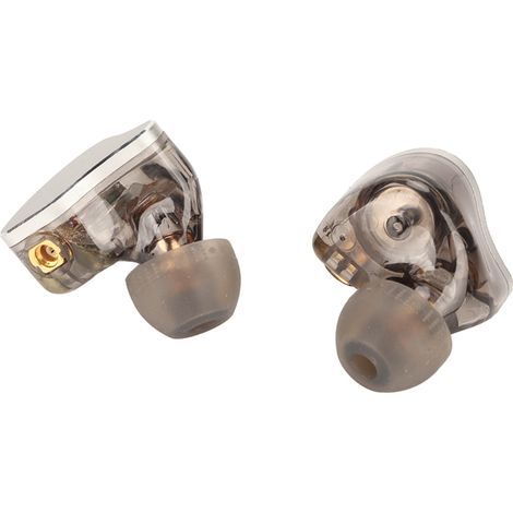 MMCX 10-mm-DIY-Dynamic-Duct-Ohrhörer, ausgewogener HiFi-Klang mit drei Frequenzen, abnehmbarer Metallstecker, kompatibel mit SE215 und SE315, Silber (1/5)