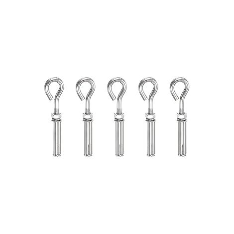 M6x40mm Boulons À Œil Pour Béton, 5 Pcs 304 Acier Inoxydable Ancres D'Expansion Pour Mur En Béton Boulon À Œil Lourd Crochet D'Expansion Pour Fixation Pour Maçonnerie Murale (1/5)
