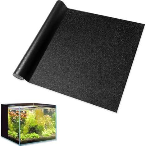 Film autocollant pour paroi arrière d'aquarium - 200 x 40 cm - En PVC - Fond statique - Noir - Découpable - Pour paroi arrière d'aquarium, terrarium (1/4)