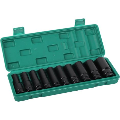 Jeu de 12 pans à cliquet 10 pièces (10,12,13,14,15,17,19,21,22,24) pour clé à chocs, coffret douilles 1/2 pouce, édition Mexique (1/5)