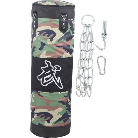 Sac de boxe professionnel suspendu, épais, entraînement, coup de poing, salle de fitness, vert, creux, 100 cm (1/5)