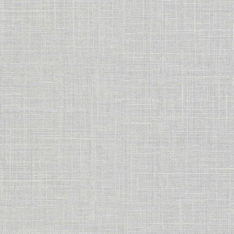Papier peint uni gris aspect jute chambre | Tapisserie unie grise claire effet textile salon & bureau | Papier peint intissé couloir vinyle (1/2)
