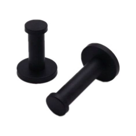 Lot de 4 crochets muraux en acier inoxydable pour vêtements, chapeaux, serviettes, crochets pour peignoirs, crochets muraux pour salle de bain, cuisine, salon (noir) (1/3)