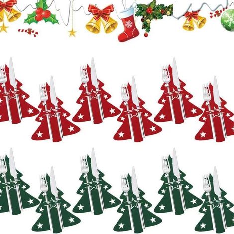 Tovagliette in feltro - Tovagliette portaposate - Sacchetti portaposate - Stoviglie per feste - Decorazioni per la cucina - Decorazioni natalizie (1/4)