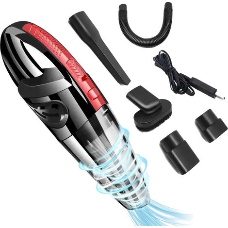 Aspirateur à main, sans fil, puissance d'aspiration élevée, Rouge (1/2)