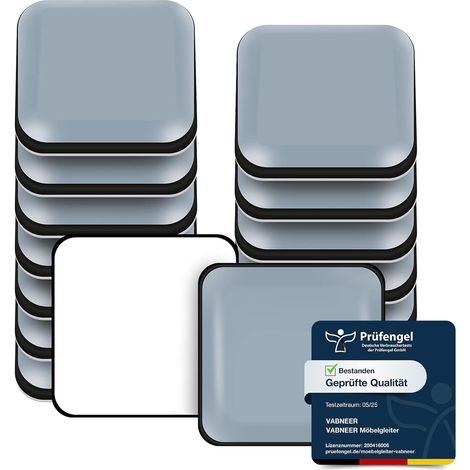 Patins de Meubles Carrés - 16 Pièces - PTFE Téflon Auto-adhésif - Glissement Fluide et Protection Sol - Salon Bureau Chambre - 40x40 mm (1/5)