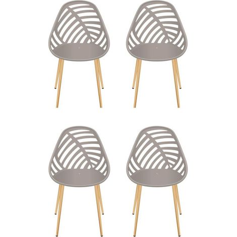 Lot de 4 Chaises de Jardin "Alameda" 83cm Taupe (1/3)