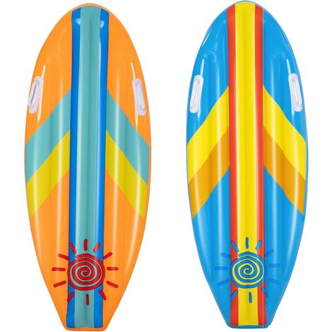 Inflatable Swim Board with Handles, 114 x 46 cm, PVC