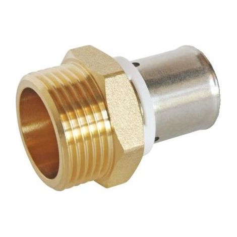 Raccord droit à sertir pour tube PER Ø16 - droit mâle 20/27 (3/4") (1/2)