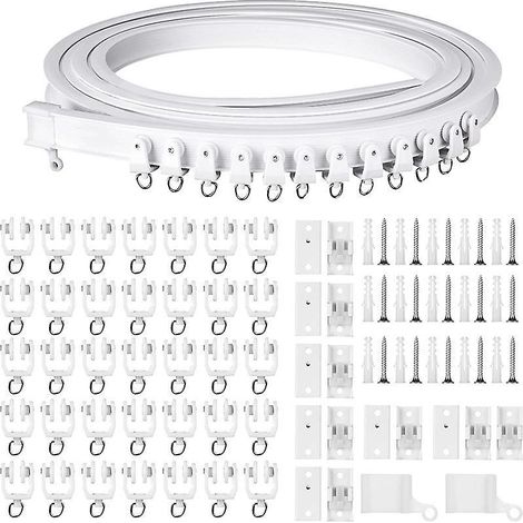 5m Pvc Curtain Curved Track Track Mute Slide Rail Bendable U-shaped L-rail Curtain Accessories (1/5)
