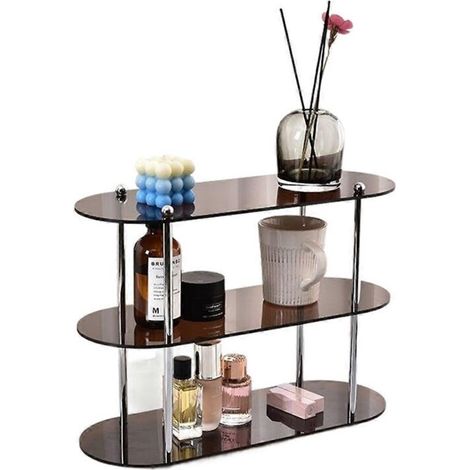 Étagère de rangement décorative à plusieurs niveaux en acrylique style Ins, couleur ambre