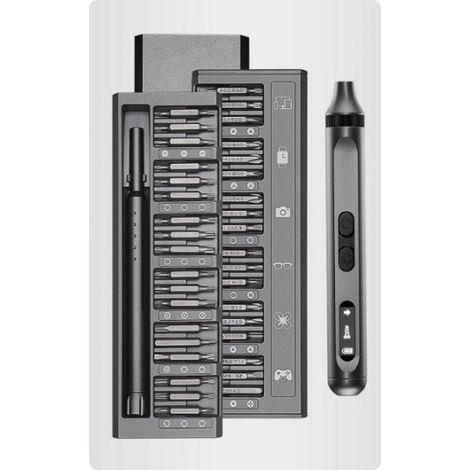 (72 pièces)Ensemble de tournevis électriques portables rechargeables multifonctionnels avec affichage de puissance et éclairage LED avant (1/5)