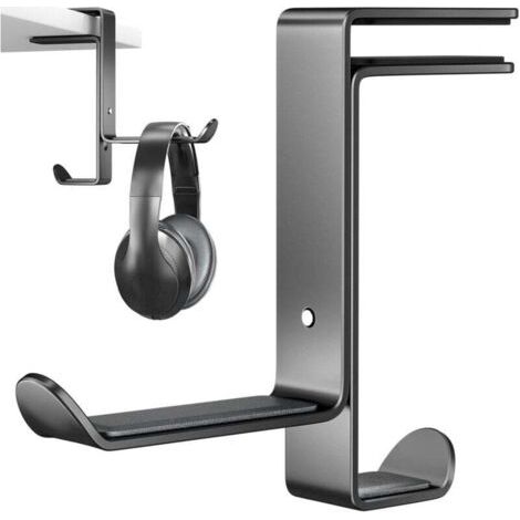 Soporte para auriculares de juego, soporte multifuncional para auriculares con organizador de cables, soporte ajustable para auriculares de juego para todos los auriculares Bluetooth de juego y auricu (1/4)