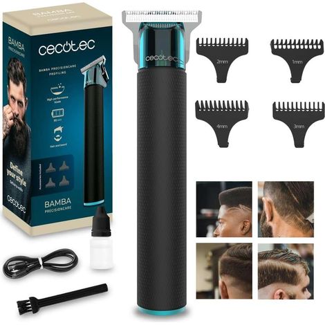 Tondeuse à cheveux et barbe professionnelle Bamba PrecisionCare Profiling, Lame tranchante à haute performance, 4 Peignes de guidage 1-4 mm, Cheveux et barbe, Autonomie 90 min, Ergonomique (1/5)