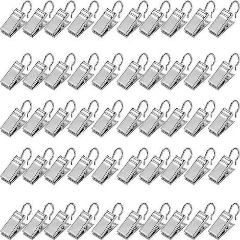 100 rostfreie Gardinenringe, praktische und langlebige Metallbefestigungsclips (silber) – 3,21 cm (1/2)