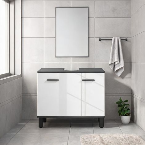 Meuble de salle de bain en melamina de Madeira 80 x 34 x 60 cm (1/5)