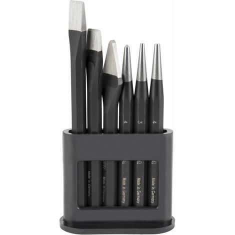 Jeu d'outils STIER Robust+ 6 pièces (burins/pointeaux/chasse-pointes) (1/4)