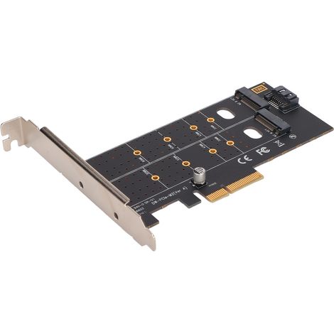 Carte d'extension PCIe double M.2 NVMe et SATA, adaptateur pour SSD NVMe et SATA