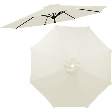 Housse de rechange pour parasol, en tissu imperméable, idéale pour les parasols de terrasse et de jardin. Protection contre le soleil et la pluie, diamètre 3 m, pour 6 parasols. (1/5)