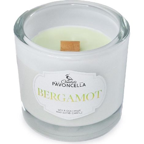 Candela di soia bianca al bergamotto, 170 g