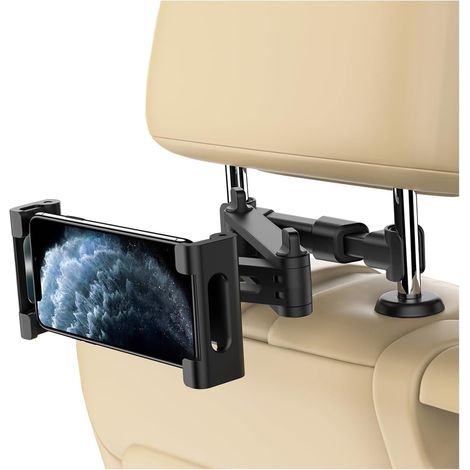 Support Appuie-Tête De Voiture, Support De Tablette, Extensible Support Tablette De Siège Voiture, 360 ° Flexible Supports Tablette véhicule (1/5)
