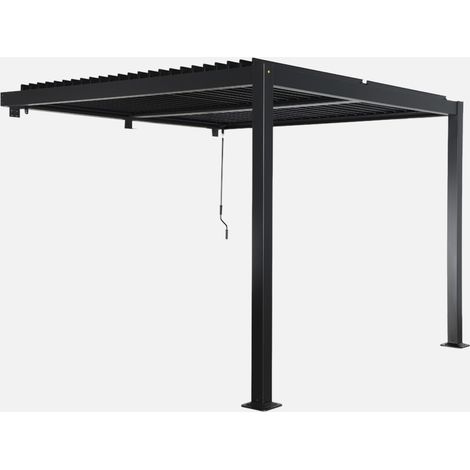 Pérgola bioclimática 3x3m de aluminio adosada con lamas orientables (1/5)