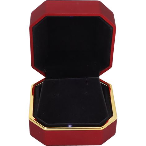 Boîte à bijoux élégante avec lumière pour bague de fiançailles - Écrin de mariage et coffret cadeau (1/5)