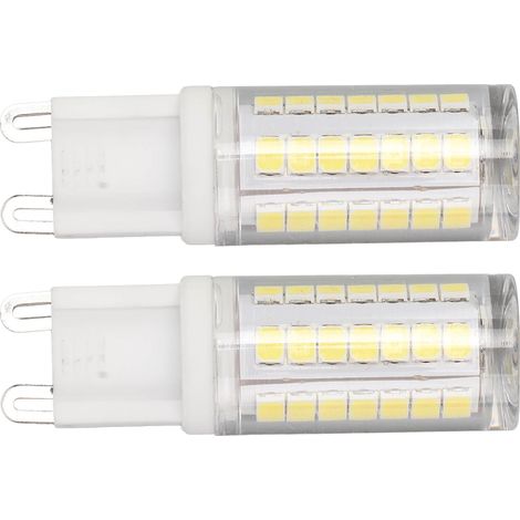 Lot de 2 ampoules LED G9 à culot bipolaire pour plafonnier/suspension d'intérieur, 3 W, 45 LED, 6000 K, 110 V (1/5)