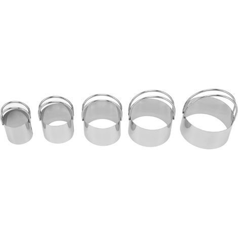 Ensemble de 5 emporte-pièces en acier inoxydable, corps droit, ronds, pour biscuits et gâteaux à la maison.