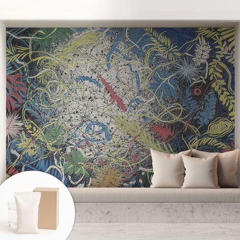 Carta Da Parati Non Tessuto - Decorazione Da Muro - Traspirante - Con Motivo - Per Camera Da Letto Cucina Spirali di piante 208x146 cm (1/5)
